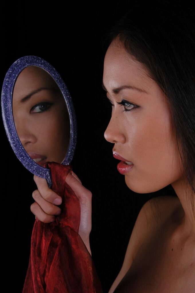 young woman, beauty, mirror, reflection, mirror, mirror, mirror, mirror, mirror