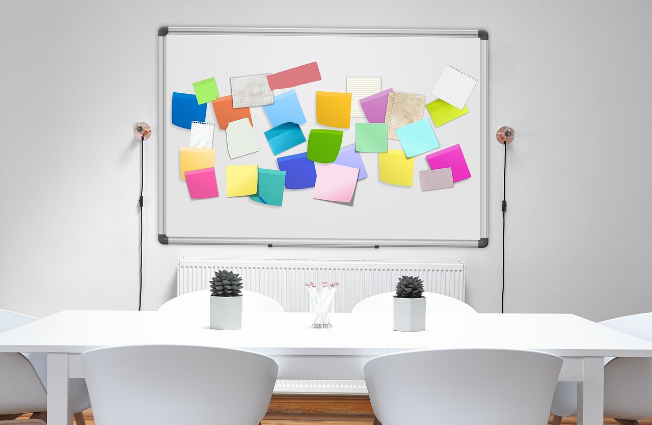 kanban, business, start-up, stickies, sticky notes, company, goal, ideas, plan, strategy, work, planning, office, development